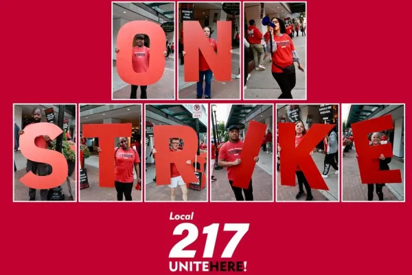 Hotel workers at the Omni New Haven Hotel are o strike