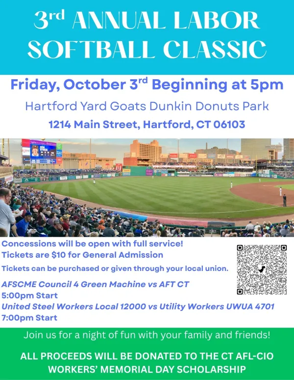 3rd Annual Labor Softball Classic Flyer